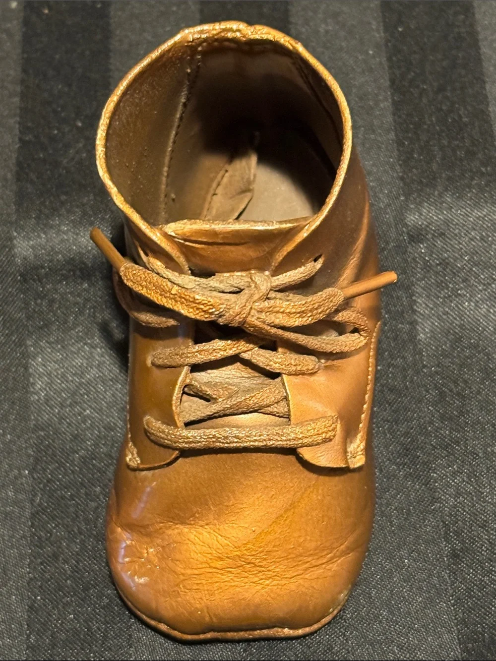Toddler Lace-Up Ankle Boots Bronze Sprayed -From 1960’s